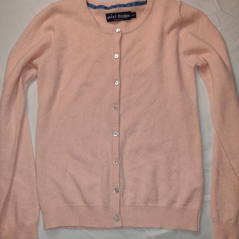 Mini Boden 11/12 cashmere pink cardigan